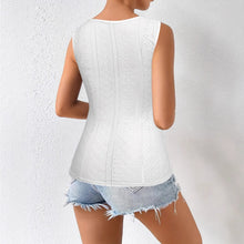 Load image into Gallery viewer, Summer Sleeveless Women's Solid Color Jacquard Camisole Pullover With Hollowed Out Top