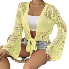 Load image into Gallery viewer, Cardigan Women's Clothes Lace-up Bow Bell Sleeve
