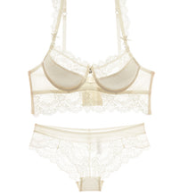 Load image into Gallery viewer, Gathering sexy cotton bra underwear set