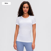 Load image into Gallery viewer, Women's Short Sleeve Round Neck Sports Running Fitness Top