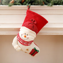 Load image into Gallery viewer, Large Red White Knitted Christmas Stocking Santa Claus Fireplace Decor Socks Xmas Gift Bags Candy Holder Decor For Home