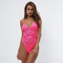 Load image into Gallery viewer, Sexy Lace And Eyelashes Sexy Breast Support Underwear Bottoming Bodysuit
