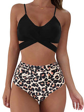 Load image into Gallery viewer, Women Sexy Soild Print Bikini Set Push Up Bathing Swimwear