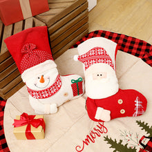 Load image into Gallery viewer, Large Red White Knitted Christmas Stocking Santa Claus Fireplace Decor Socks Xmas Gift Bags Candy Holder Decor For Home