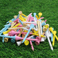 Load image into Gallery viewer, 20pcs Golf Tees Durable Bamboo Tees Friendly Biodegradable Material Reduce Friction Side Spin More Stable