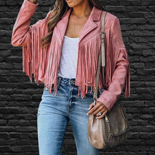 Load image into Gallery viewer, Women's Slim-fit Long-sleeved Tassel Coat