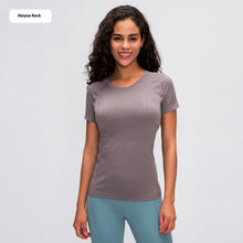 Load image into Gallery viewer, Women's Short Sleeve Round Neck Sports Running Fitness Top