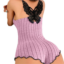 Load image into Gallery viewer, Women's Fashion Butterfly Back Pajamas Lace Strap One-piece Pajamas Lingerie