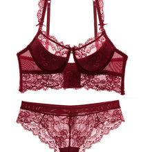 Load image into Gallery viewer, Gathering sexy cotton bra underwear set