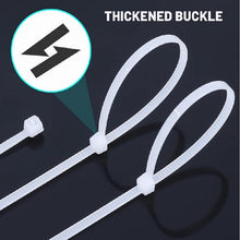 Load image into Gallery viewer, 200Pcs Nylon Cable Ties Adjustable Self-locking Cord Ties Straps Fastening Loop Reusable Plastic Wire Ties For Home Office