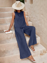 Load image into Gallery viewer, Solid Color Casual Loose Pants Sets For Women Elegant Spring Summer Women's Two Pieces Suit Full Trouser Set Female Outfit Clothes