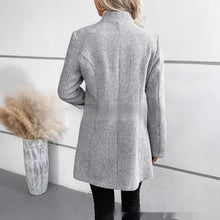 Load image into Gallery viewer, European And American Leisure Vertical Pattern Women's Woolen Jacket Zipper