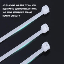 Load image into Gallery viewer, 200Pcs Nylon Cable Ties Adjustable Self-locking Cord Ties Straps Fastening Loop Reusable Plastic Wire Ties For Home Office