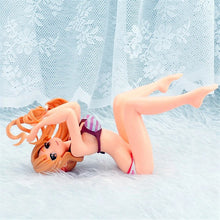 Load image into Gallery viewer, Anime Sword Art Online Asuna Sexy Girl PVC Figure Model Striped Kneeling Swimsuit Phone Holder Fans Collectible Toy Doll