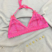 Load image into Gallery viewer, Custom Lingerie Set For Women Thong Panties Bra Set With Name Rhinestone Customized Thongs Personalized G-String Jewelry Gift