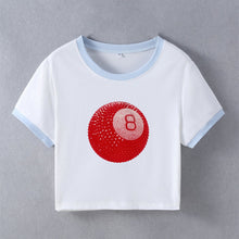 Load image into Gallery viewer, Women's Cropped Slim-fit Short-sleeved T-shirt