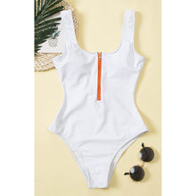 Load image into Gallery viewer, Ladies zipper sexy one-piece printed swimsuit women swimwear