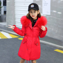 Load image into Gallery viewer, Middle And Large Children's Cotton Coats In The Long Style With Velvet Liner