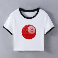 Load image into Gallery viewer, Women's Cropped Slim-fit Short-sleeved T-shirt