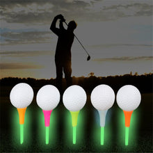 Load image into Gallery viewer, 50pcs  Glow in The Dark Golf Tees for Night Sports Fluorescent Rubber Golf Tee Bright Light Up Luminous Balls Mixed Colors