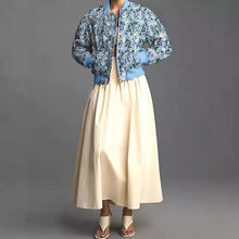Load image into Gallery viewer, Women's Loose And Versatile Daisy Print Zipper Jacket