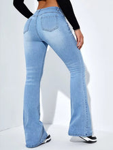 Load image into Gallery viewer, Women's Slim-fit Jeans Pants With Flared Design Fashion Casual High Waist Stretch Trousers
