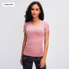 Load image into Gallery viewer, Women's Short Sleeve Round Neck Sports Running Fitness Top