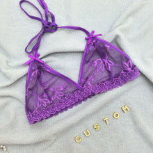 Load image into Gallery viewer, Custom Lingerie Set For Women Thong Panties Bra Set With Name Rhinestone Customized Thongs Personalized G-String Jewelry Gift