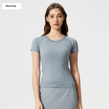 Load image into Gallery viewer, Women's Short Sleeve Round Neck Sports Running Fitness Top