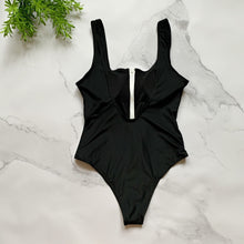Load image into Gallery viewer, Ladies zipper sexy one-piece printed swimsuit women swimwear