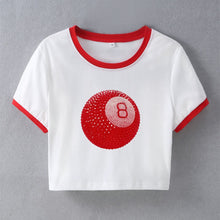 Load image into Gallery viewer, Women's Cropped Slim-fit Short-sleeved T-shirt