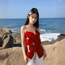 Load image into Gallery viewer, Heart-shaped Multi-part Hollow-out Irregular Spaghetti-strap Vest