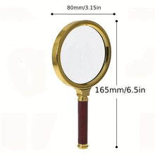 Load image into Gallery viewer, 70/80/90/100mm Handheld 10X Magnifier Magnifying Glass Loupe Reading Jewelry Elderly Reading Microscope Portable Eye Loupe Glass