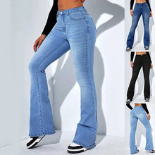 Load image into Gallery viewer, Women's Slim-fit Jeans Pants With Flared Design Fashion Casual High Waist Stretch Trousers