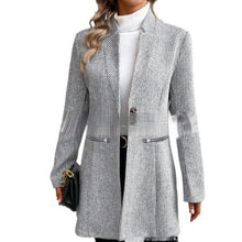 Load image into Gallery viewer, European And American Leisure Vertical Pattern Women's Woolen Jacket Zipper