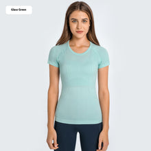 Load image into Gallery viewer, Women's Short Sleeve Round Neck Sports Running Fitness Top
