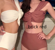 Load image into Gallery viewer, Bikini Women's One Shoulder Split Swim