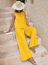 Load image into Gallery viewer, Solid Color Casual Loose Pants Sets For Women Elegant Spring Summer Women's Two Pieces Suit Full Trouser Set Female Outfit Clothes
