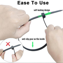 Load image into Gallery viewer, 200Pcs Nylon Cable Ties Adjustable Self-locking Cord Ties Straps Fastening Loop Reusable Plastic Wire Ties For Home Office