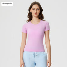 Load image into Gallery viewer, Women's Short Sleeve Round Neck Sports Running Fitness Top