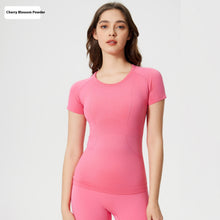 Load image into Gallery viewer, Women's Short Sleeve Round Neck Sports Running Fitness Top