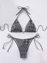 Load image into Gallery viewer, Women Printed Lace-up Bikini Split Swimsuit Swimwear