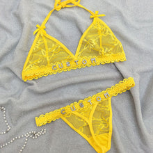 Load image into Gallery viewer, Custom Lingerie Set For Women Thong Panties Bra Set With Name Rhinestone Customized Thongs Personalized G-String Jewelry Gift
