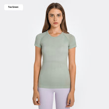 Load image into Gallery viewer, Women's Short Sleeve Round Neck Sports Running Fitness Top