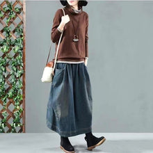 Load image into Gallery viewer, Vintage Denim Skirt Women's Elegant Long Dress Loose Skirt Women's