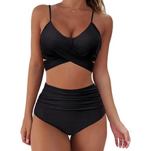 Load image into Gallery viewer, Women Sexy Soild Print Bikini Set Push Up Bathing Swimwear