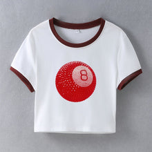 Load image into Gallery viewer, Women's Cropped Slim-fit Short-sleeved T-shirt