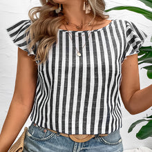 Load image into Gallery viewer, European And American Style Striped Plus Size Shirt For Women