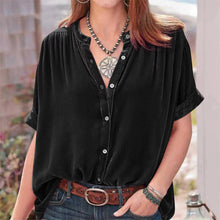 Load image into Gallery viewer, Women's Solid Color Short-sleeved Round Neck Shirt