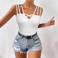 Load image into Gallery viewer, Summer Sleeveless Women's Solid Color Jacquard Camisole Pullover With Hollowed Out Top